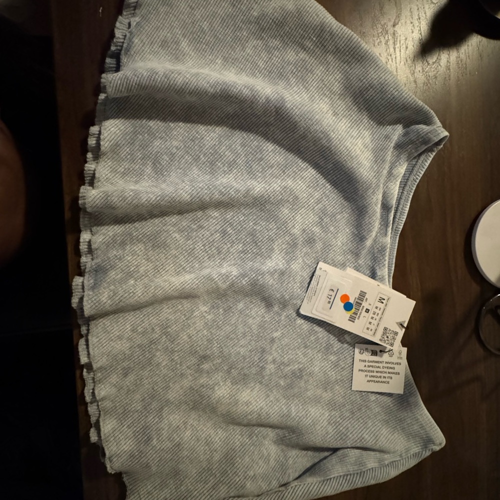 Zara Gray Pleated Skater Mini Skirt